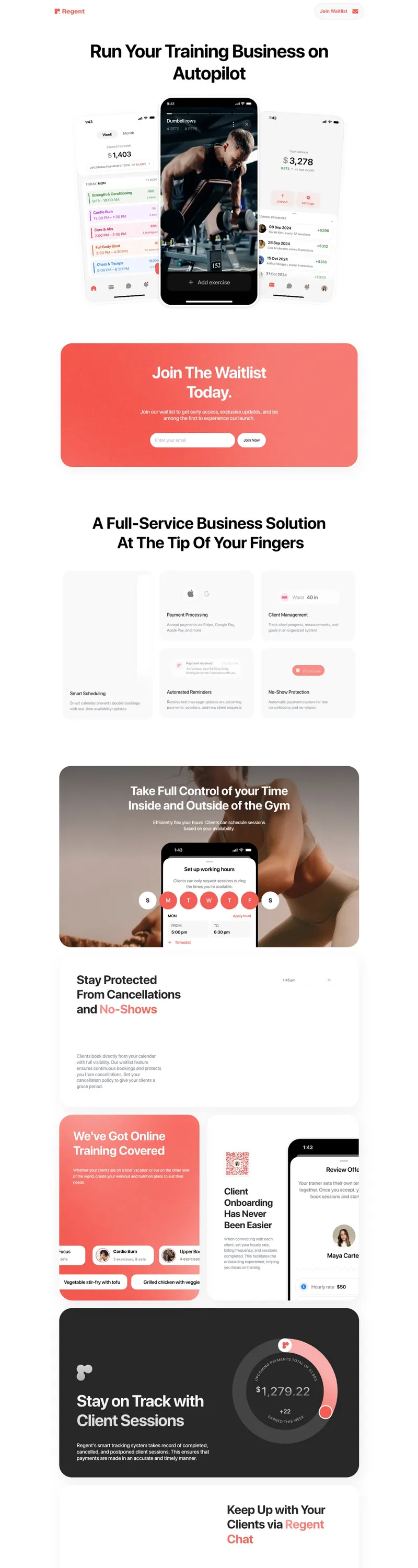 Regent homepage, full length