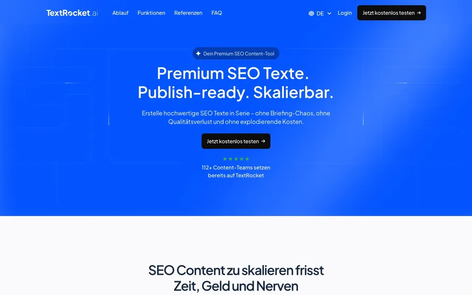 TextRocket homepage